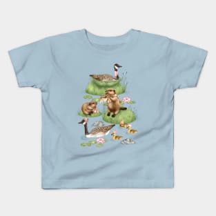 Fresh Morning on a Whimsical Canadian Lake Kids T-Shirt